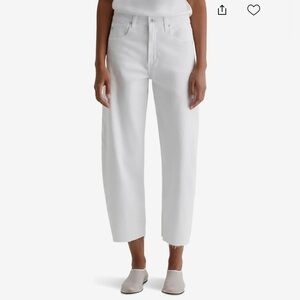 Ag Adriano Goldschmied Hattie High Rise Crop Barrel in Gallery White